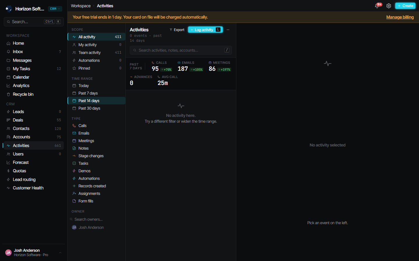 Strkr call detail view with the recording player, full transcript, Strkr AI summary with next steps, and the attribution breadcrumb showing source campaign and landing page